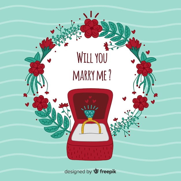 Free Vector wedding proposal concept