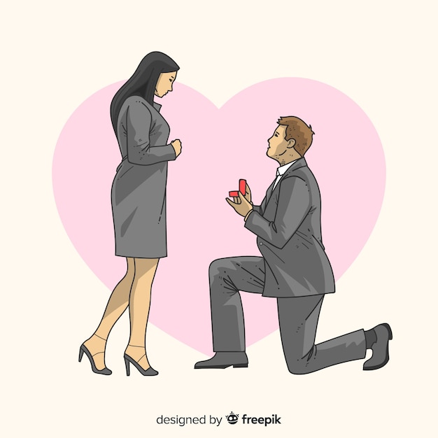 Free Vector wedding proposal concept