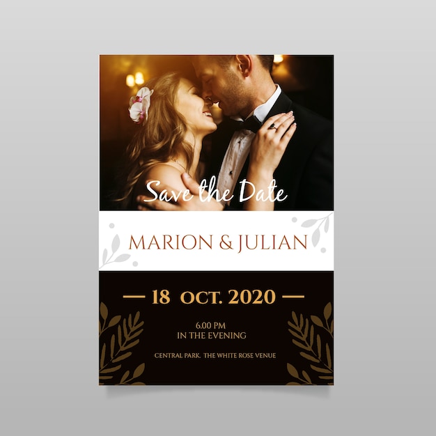 Wedding save the date invitation with photo