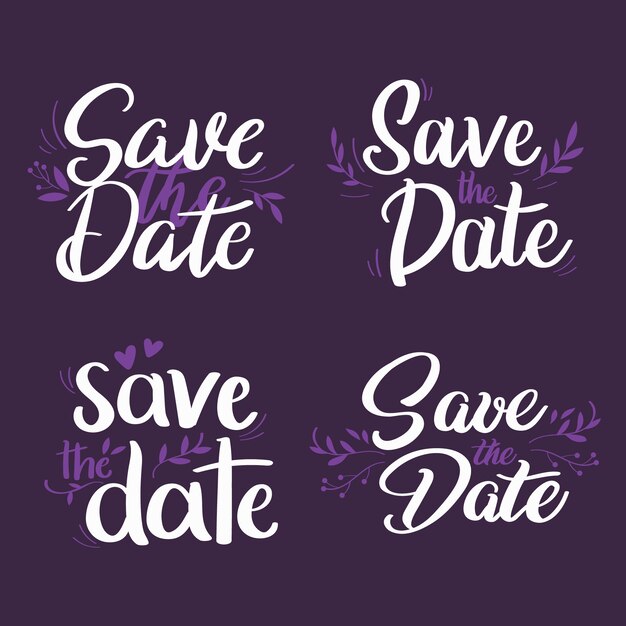 Wedding save the date lettering collection