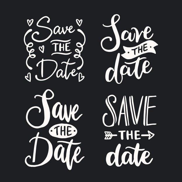 Wedding save the date lettering collection