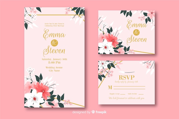 Wedding stationery template collection