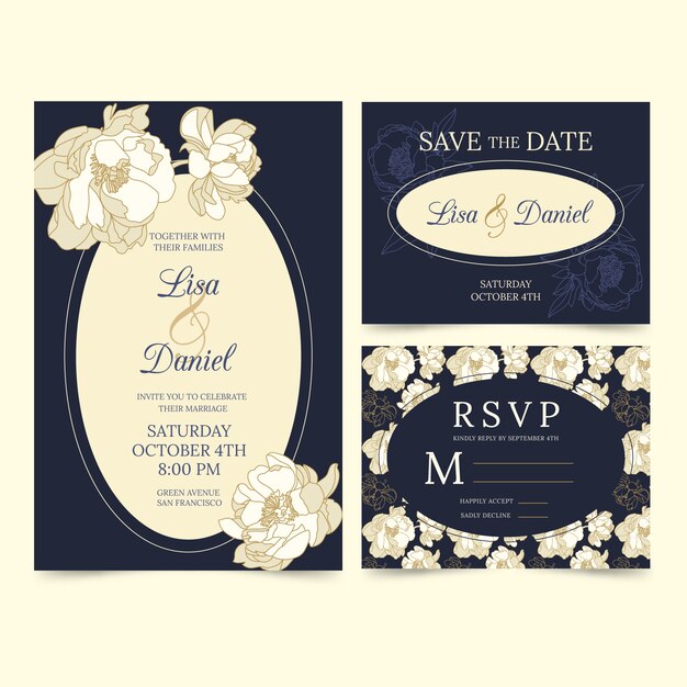 Wedding stationery template theme