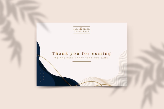 Free vector wedding thanks card template