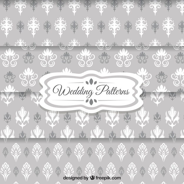 Free vector wedding wallpaper patterns in grey color