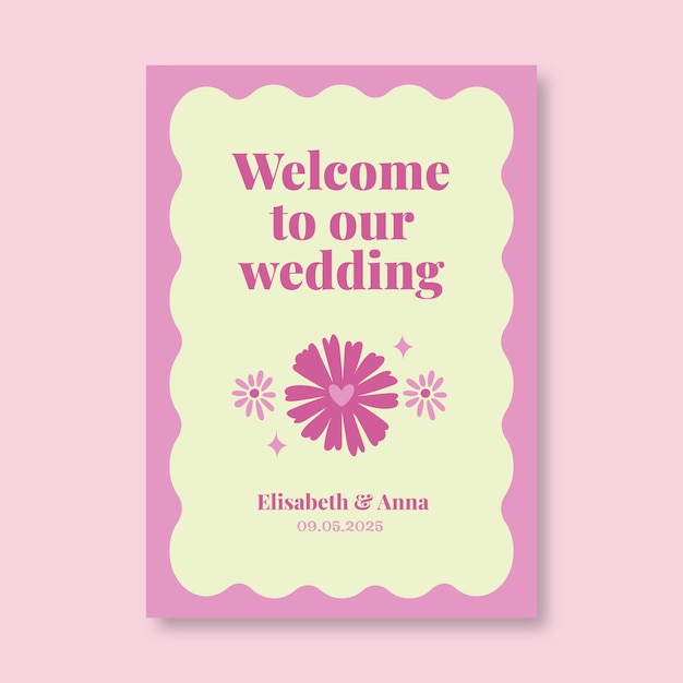 Wedding welcome sign template design