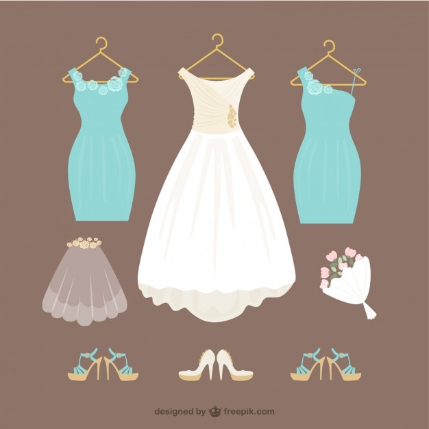 Free Vector weeding dresses