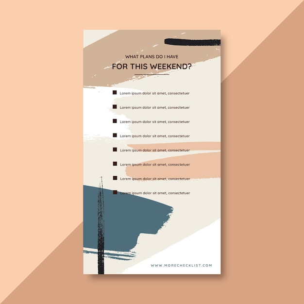 Free vector weekend checklist instagram story