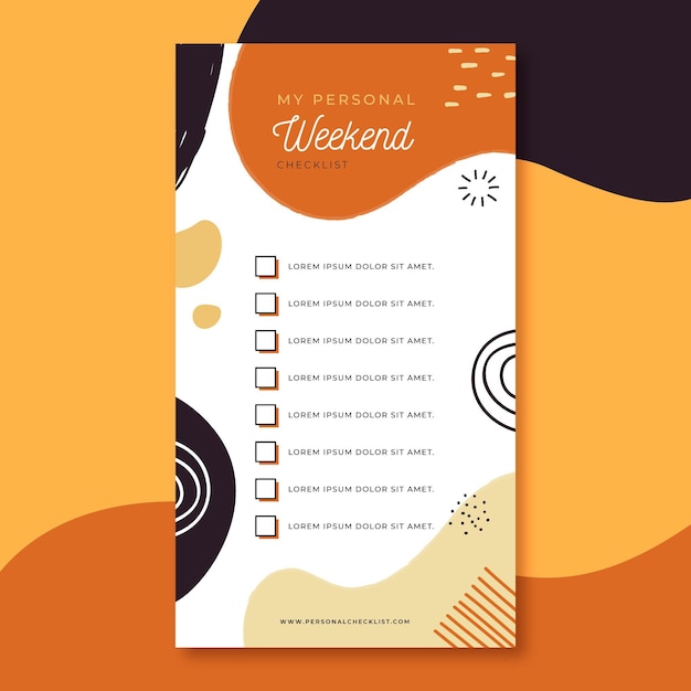 Weekend checklist template