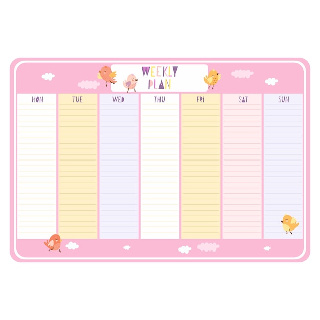 weekly plan template