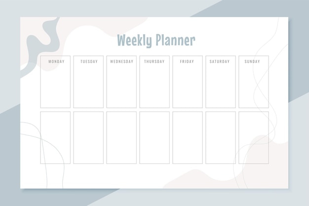 Weekly planner goals template in elegant style