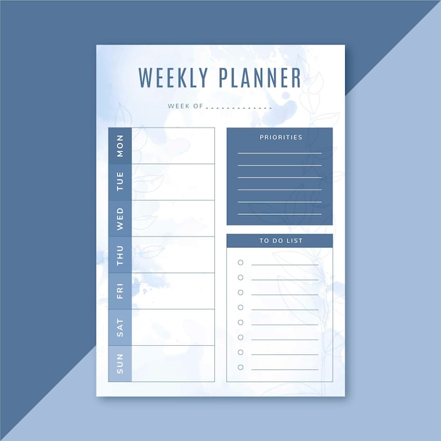 Weekly planner template