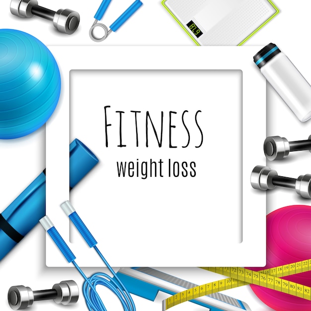 Free Vector weight loss fitness realistic frame