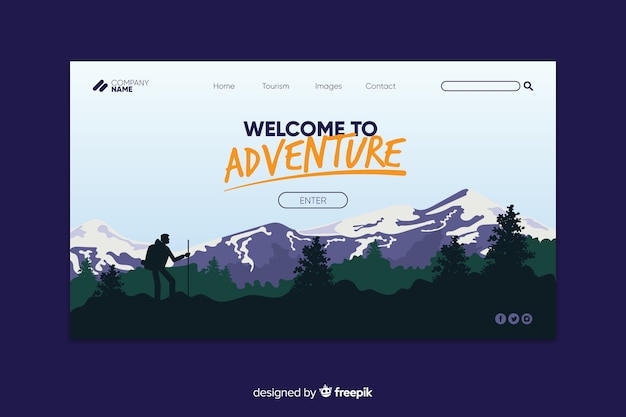 Welcome to adventure landing page