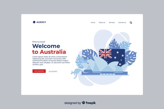 Welcome to australia landing page