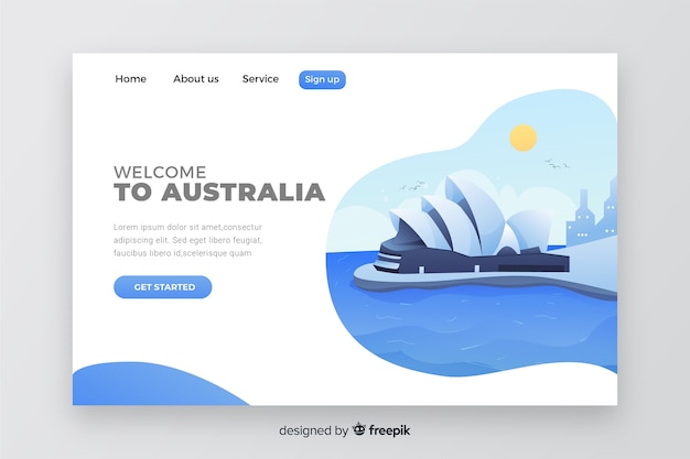 Welcome to australia landing page