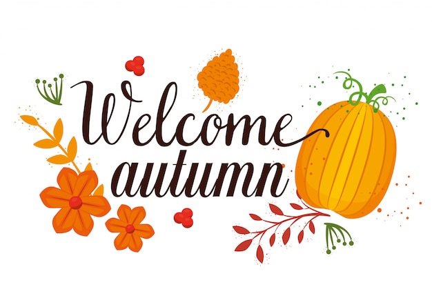 Welcome autumn seasonal card