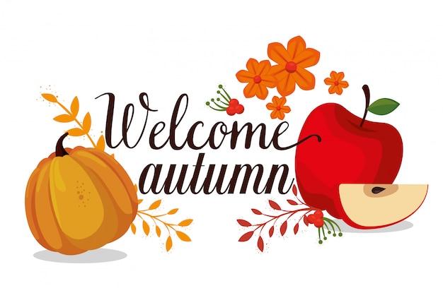 Welcome autumn seasonal card