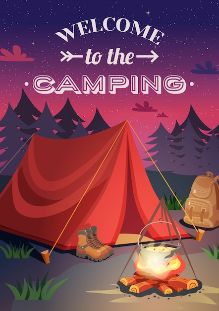 Welcome To Camping Poster