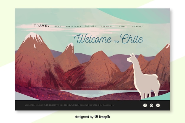 Free Vector welcome to chile landing page