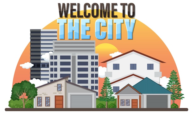 Free vector welcome to the city vector