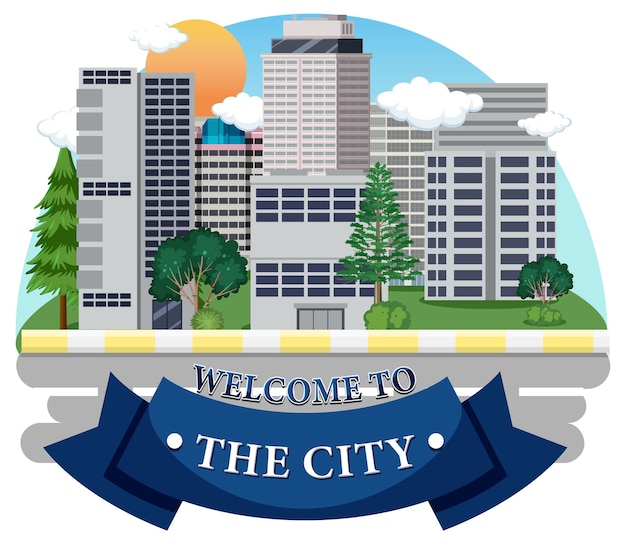 Free Vector welcome to the city vector