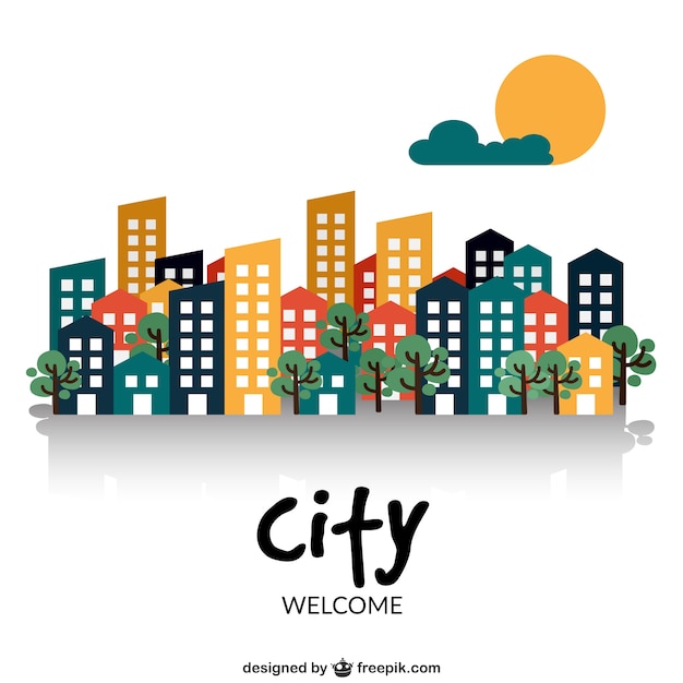 Free Vector welcome to the city