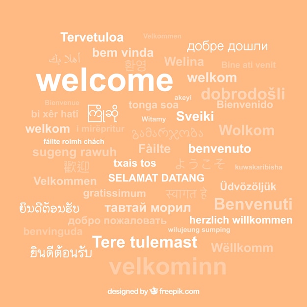 Free Vector welcome composition background in different languages