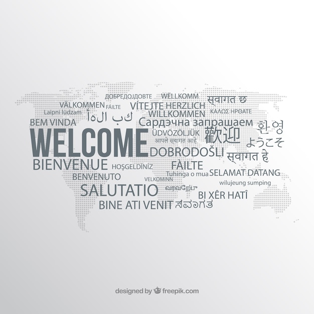 Free vector welcome composition in different languages