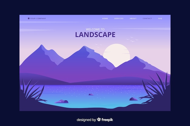 Welcome to country landing page with landscape