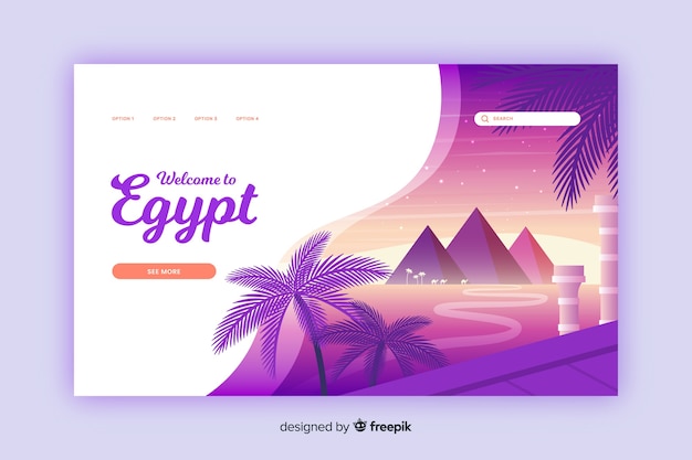 Free vector welcome to egypt landing page