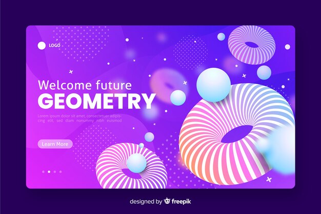 Welcome future 3d geometric landing page