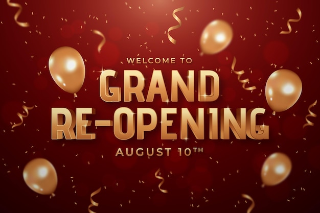 Welcome to grand re-opening background