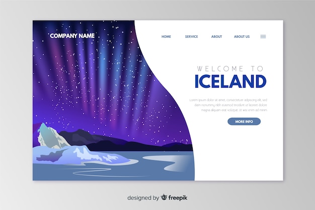 Welcome to iceland landing page template