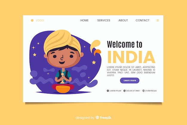 Welcome to india landing page