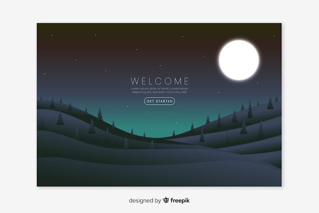 Free Vector welcome landing page with gradient landscape