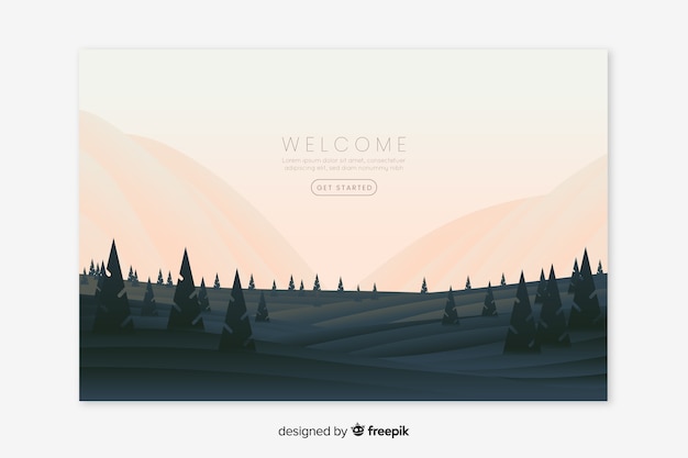 Free Vector welcome landing page with gradient landscape