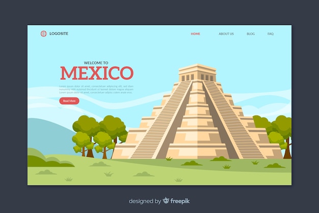 Welcome to mexico landing page template