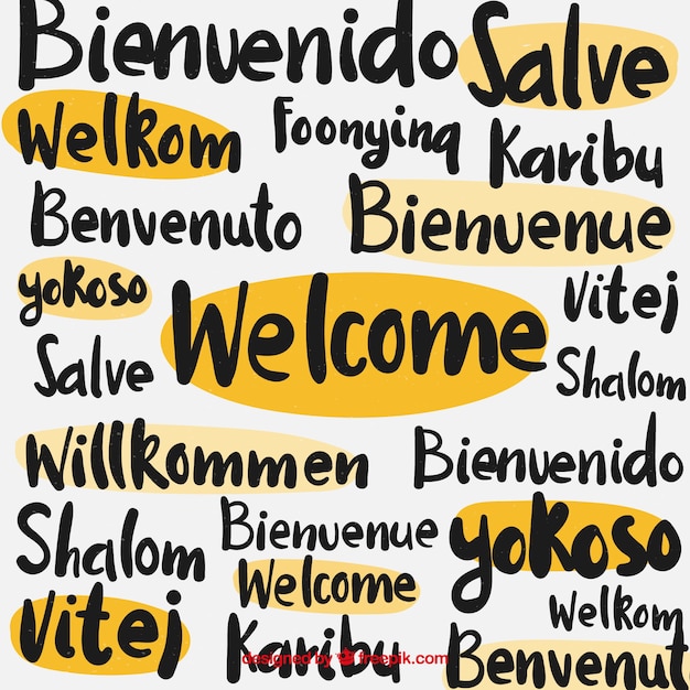 Free Vector welcome pattern in different languages