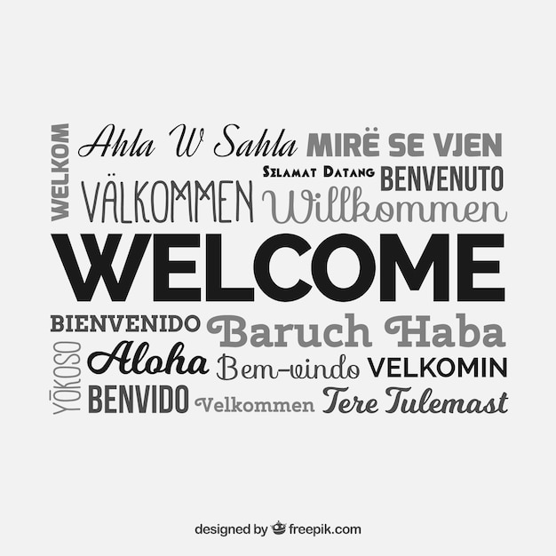 Free vector welcome pattern in different languages