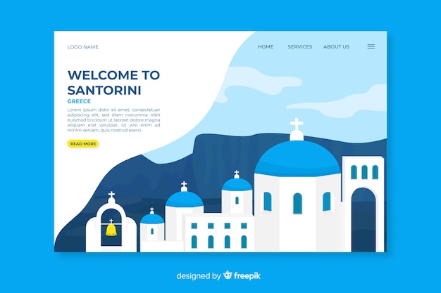 Welcome to santorini landing page