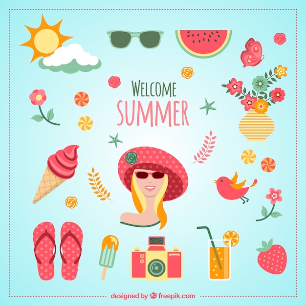 Welcome summer icons