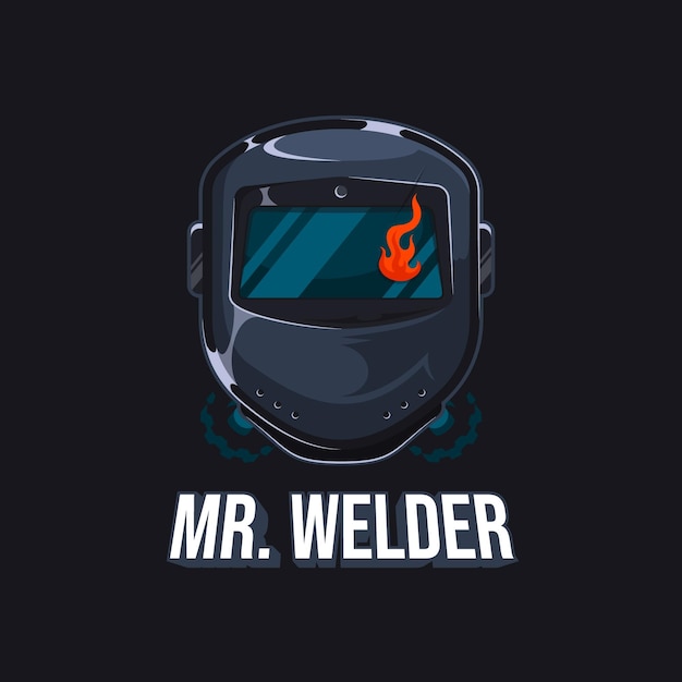 Free vector welder logo template with details