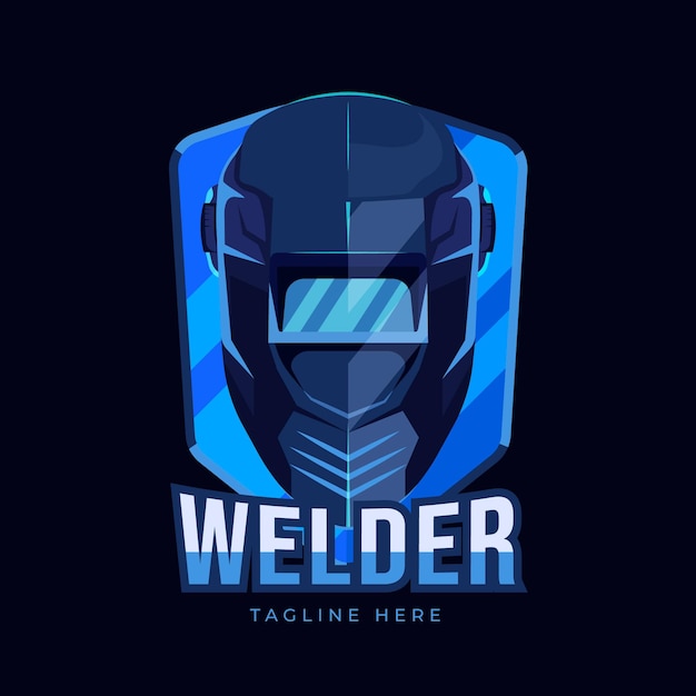 Free vector welder logo template with details