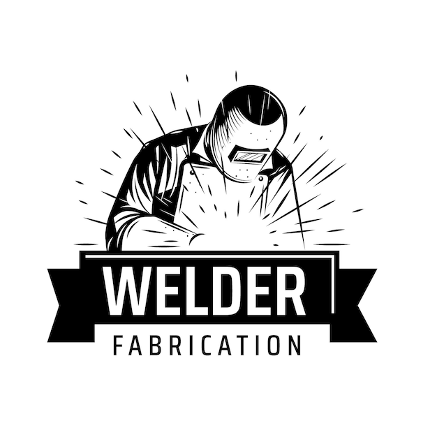 Welder logo template with details