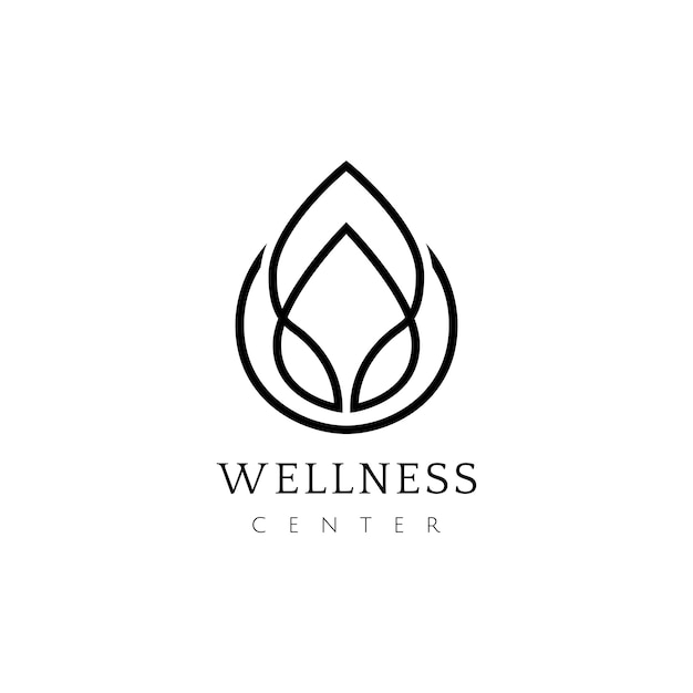 Wellness center design logo vector