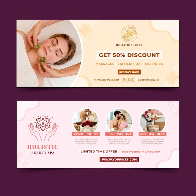 Wellness flat banner design template