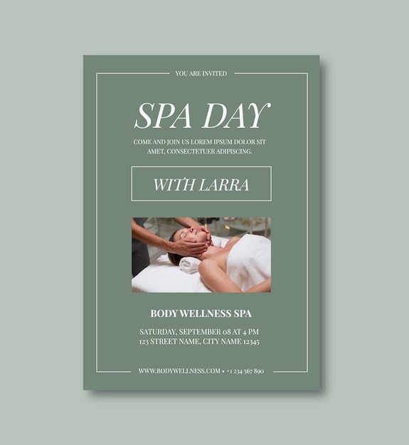 Wellness spa invitation template