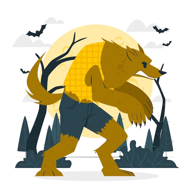 Free Vector werewolf concept illustration