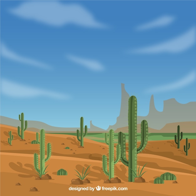 Free vector western background with vegetation in realistic style